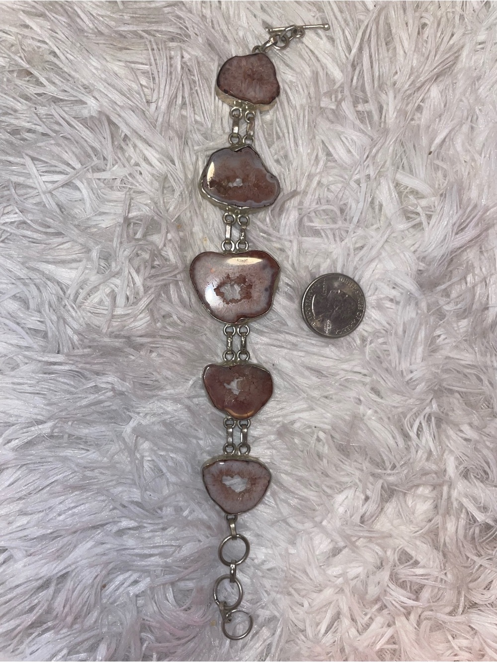 Pink Agate Link Bracelet